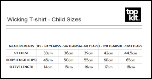 Sizes Wicking T-shirt Children
