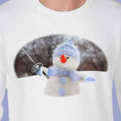 Winter epee fencing snowman