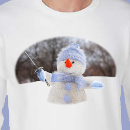 Winter foil fencing snowman