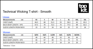 Size Wicking T-shirt - Smooth