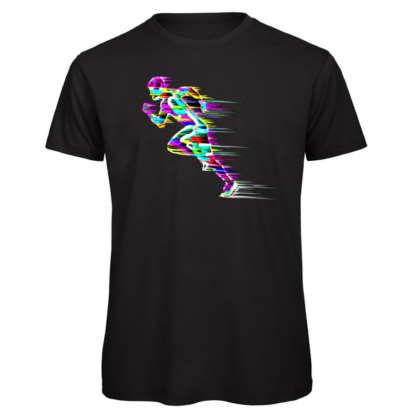 Sprinting runner in bright colour
