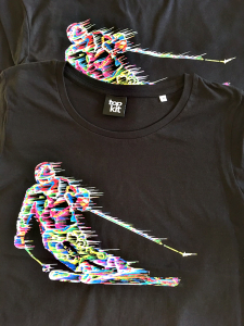 T-shirts printed with skier