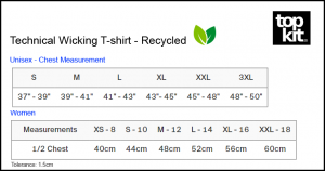 Sizes Recycled Wicking